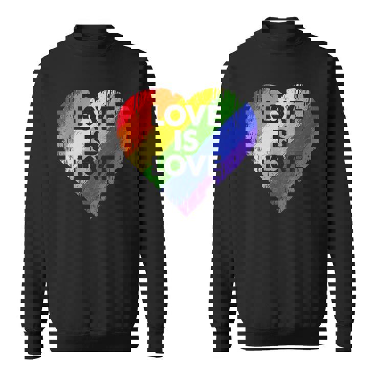 Lgbt Love Is Lovetシャツレトロハートゲイレズビアンプライド月間 スウェットシャツ