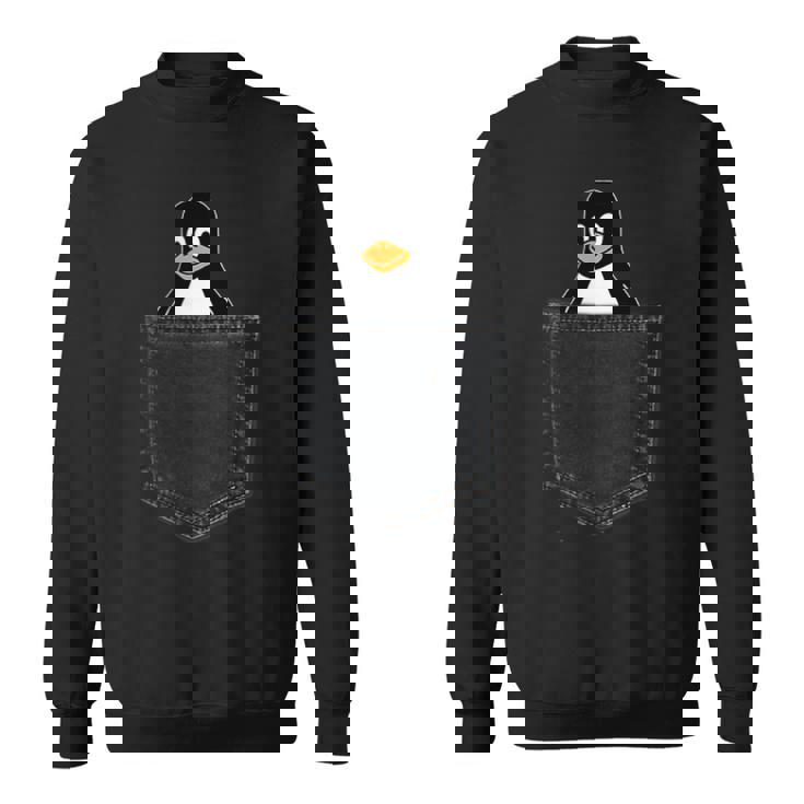 Linux Tux In A Pocket ポケットの中のlinuxタックス面白いペンギンsysadminit管理者 スウェットシャツ