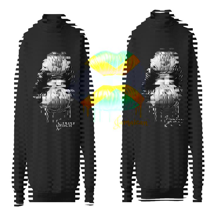 Lips Jamaican Flag Jamaica Love Travelacation スウェットシャツ