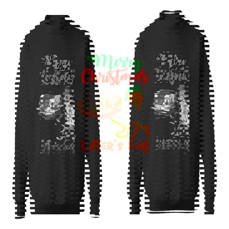 Litter's Full Merry Christmas Cat Lovers Holidays Xmas Sweatshirt