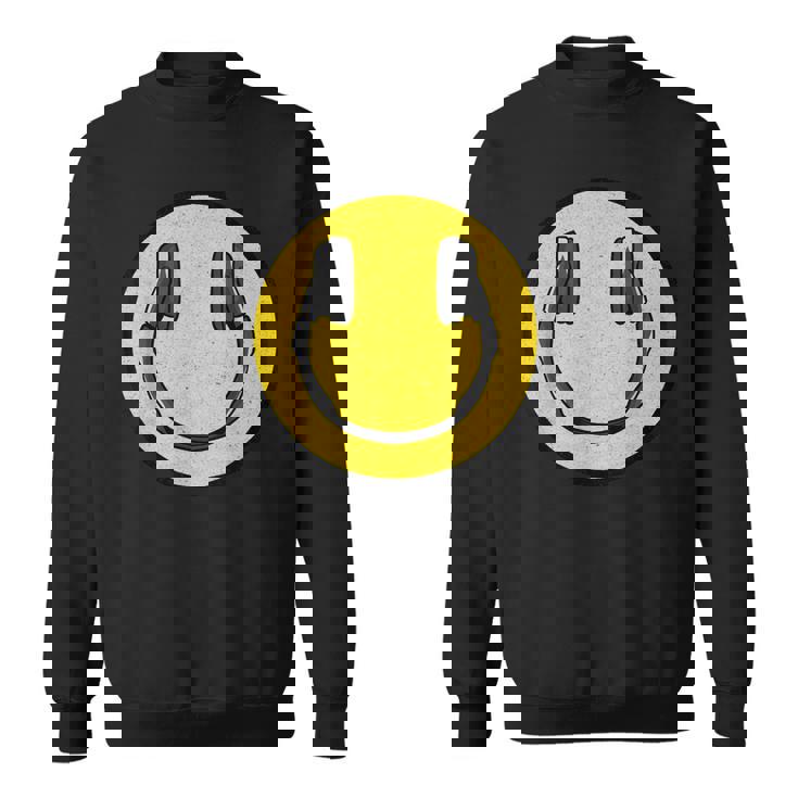 Love The 90年代レトロビンテージヘッドホン スマイルグランジミュージックdj スウェットシャツ