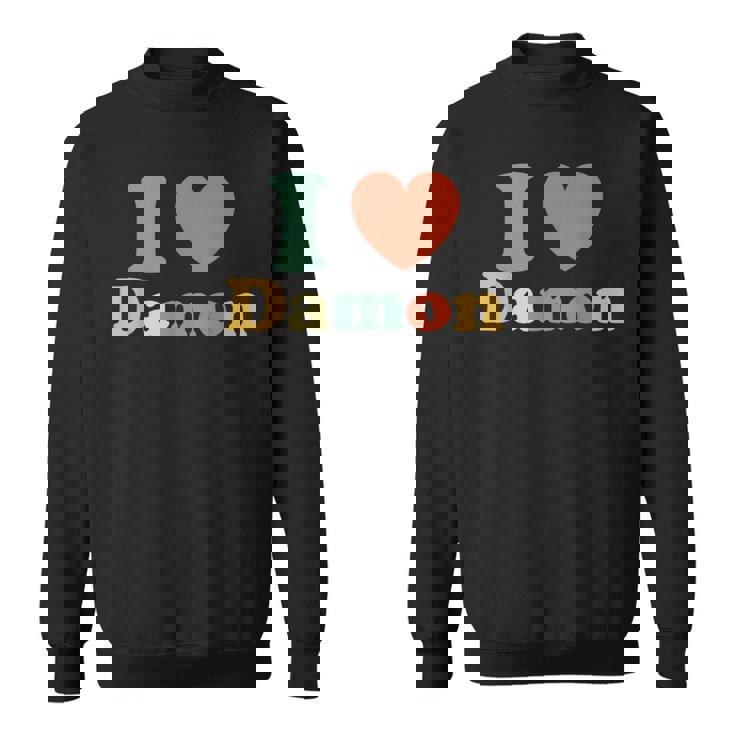 I Love Damon I Heart Damon レッド ハート バレンタイン スウェットシャツ