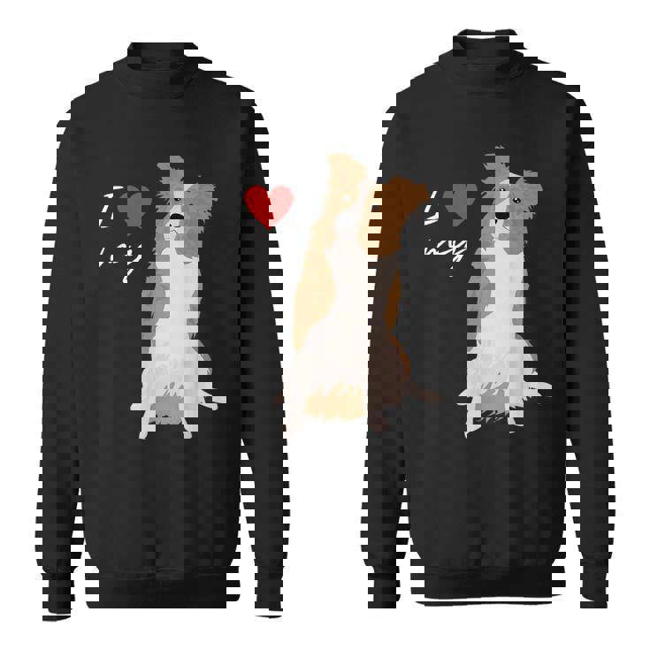 I Love My & Red Merle ボーダーコリー ドッグラバー。 スウェットシャツ