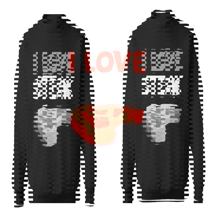 I Loveteak おもしろステーキ バーベキューグリルステーキ スウェットシャツ