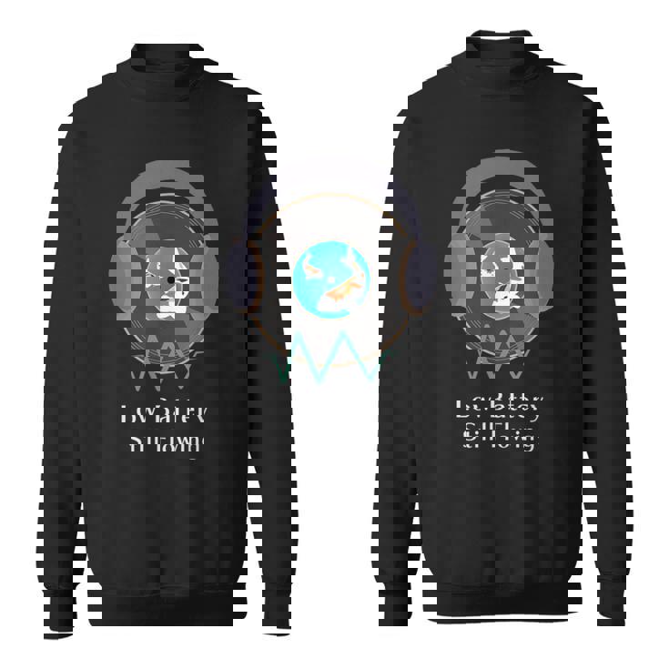 Low Batterytill Flowing 錦鯉 音楽 ヘッドホン 和風 低電力 共感 デザイン スウェットシャツ