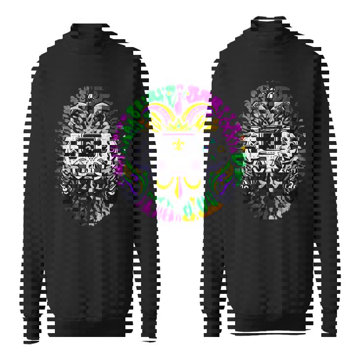 Mardi Gras おもしろ絞り染め ゲーマー 男の子服 メンズゲーム スウェットシャツ