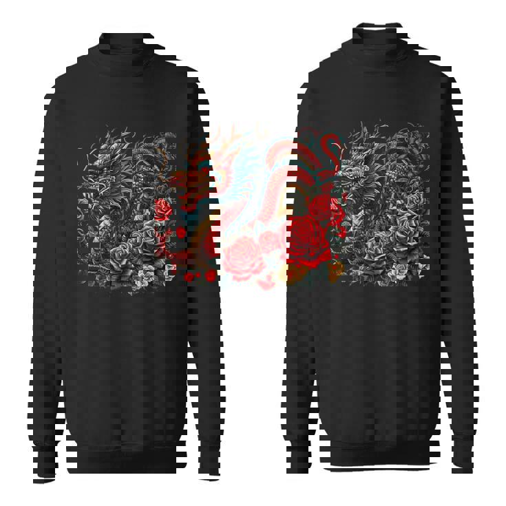 Masque D'anime Japonais Kitsune Dragon Chinois Avec Rose Sweater e