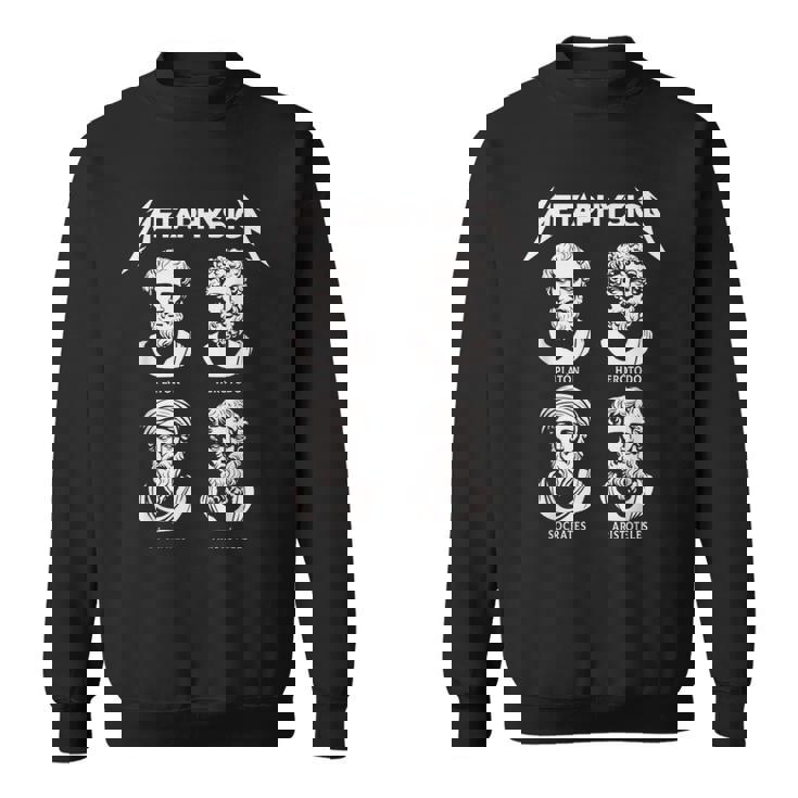 Metaphysica 面白いギリシャ哲学者ロックレトロデザイン スウェットシャツ