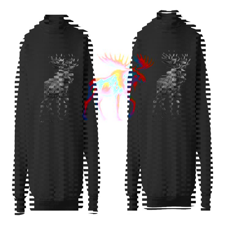 Moose Paint Drip Zoo Favorite Animal Alaska Canada Sweatshirt Unisex