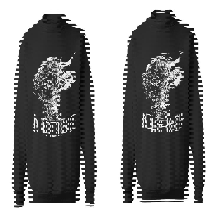 No Difference ワンライフ 違いはありません ベジタリアン 動物愛好家 ビーガン 長袖tシャツ スウェットシャツ