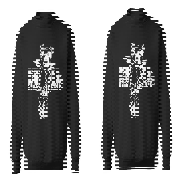 Nog-T-0004-悪魔-黒 スウェットシャツ