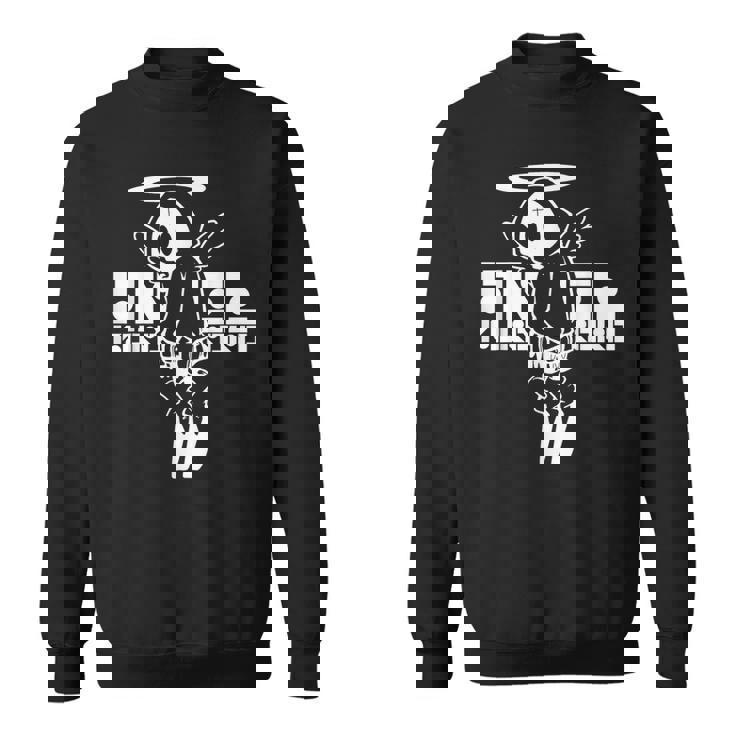 Nog-T-0012-天使-黒 スウェットシャツ