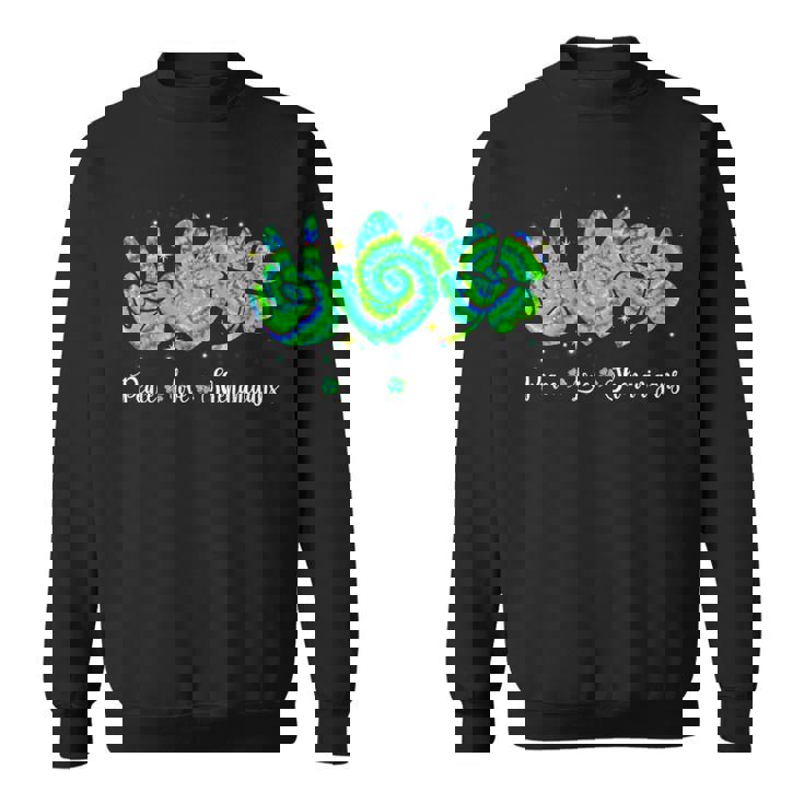 Peace Lovehenaniganst Patrick's Day Green Tie Dye スウェットシャツ