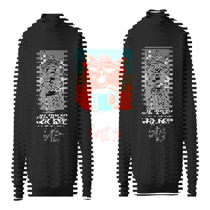 Rad Techは猫、放射線ヴィンテージ猫おもしろさんを愛しています スウェットシャツ