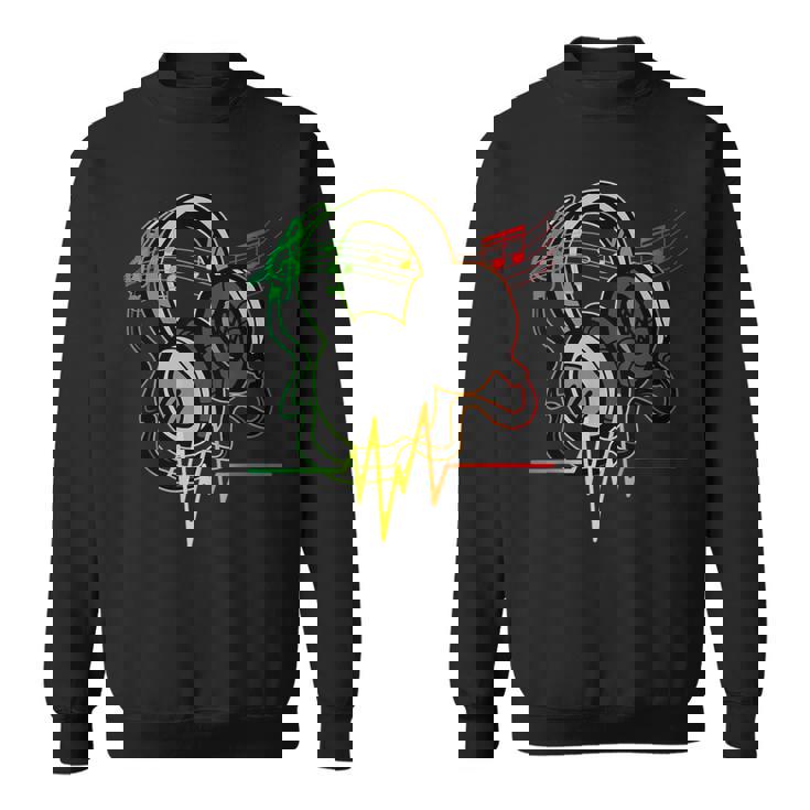 Rasta レゲエ ミュージックヘッドフォン ビンテージ スウェットシャツ
