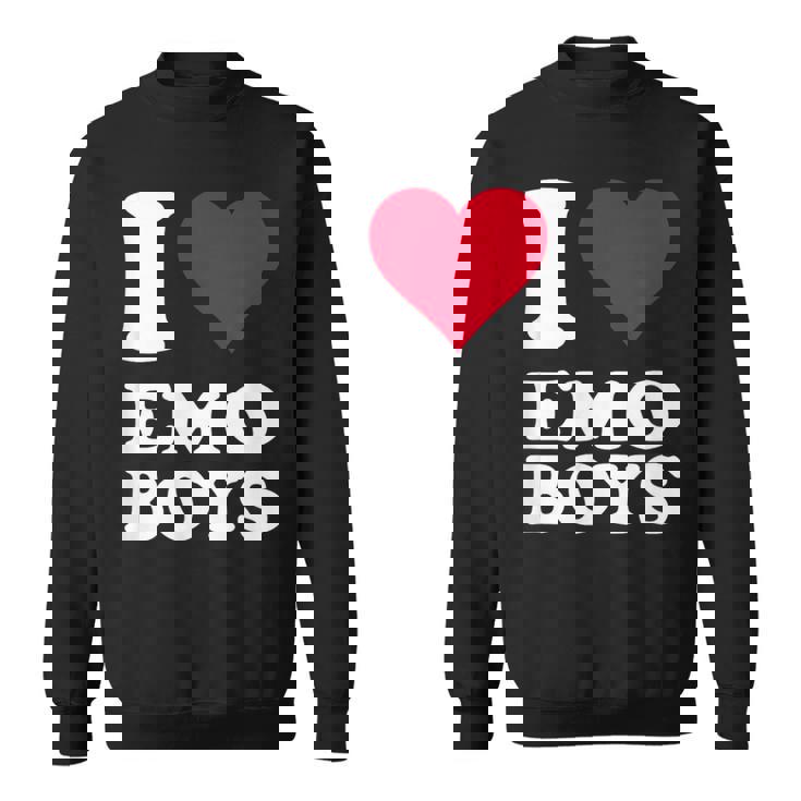 Red Heart I Love Emo Boys スウェットシャツ