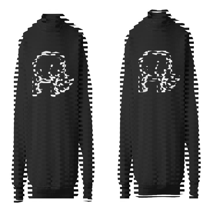 Rhino バッジ パッチライン アート アイコン アウトライン ギフト スウェットシャツ