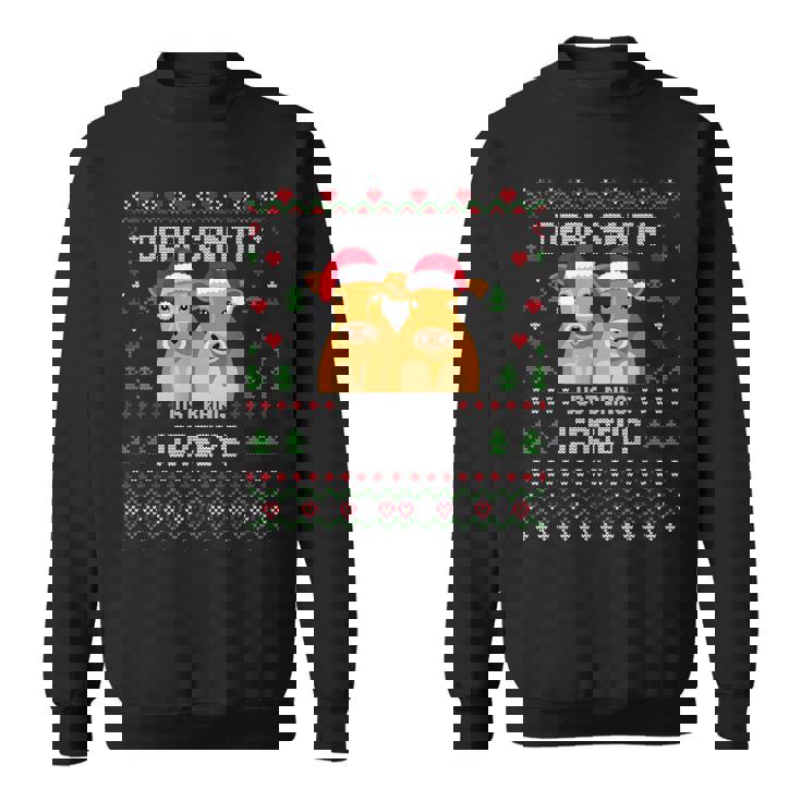 Santa Jersey Cow Christmas Dairy Cattle Ugly Xmas Sweater Sweatshirt