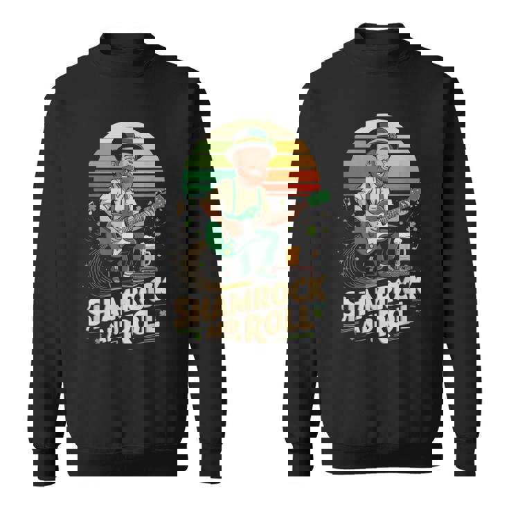 Shamrock And Roll Leprechaun Guitar Sweatshirt Unisex