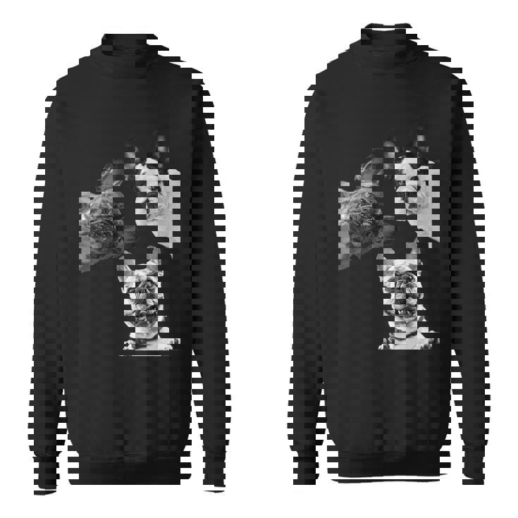 Sneaky フレンチブルドッグ ドッグ ドッグ フレンチ ポッキング ヘッド フェイス 長袖tシャツ スウェットシャツ