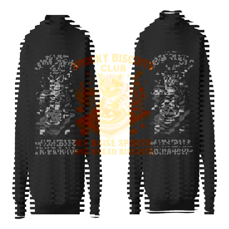 Spooky Biscuits Club Cat 面白い ハロウィン ベーキングベイカー 長袖tシャツ スウェットシャツ