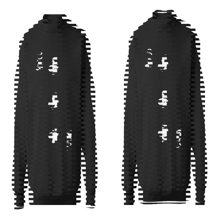 Three 3 Of Clubs トランプ ポーカーカード ブラックジャックカード スウェットシャツ