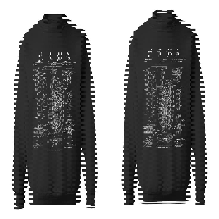 Tuba ビンテージ 特許 チュービスト 図面 プリント スウェットシャツ