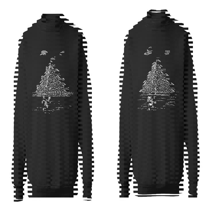 Ufo ピラミッドフライングソーサーギフト 面白いエイリアン スウェットシャツ