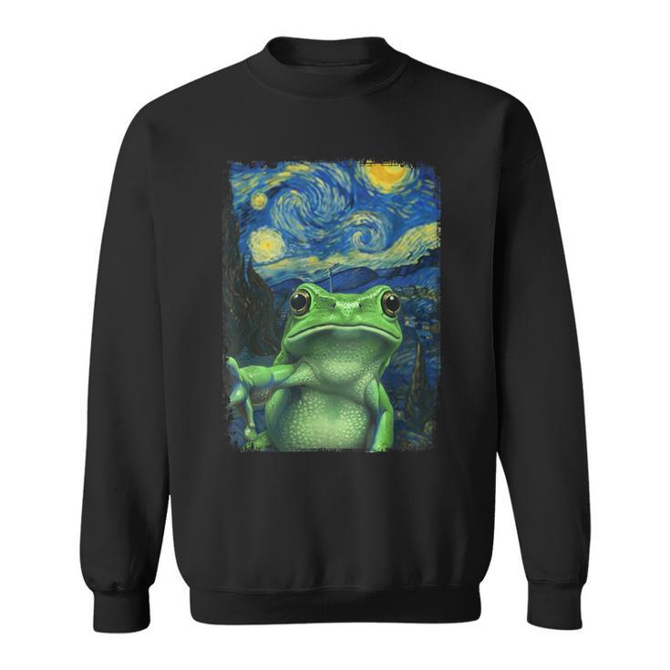 Van Gogh Nuit Étoiléeelfie Grenouille Sweater e