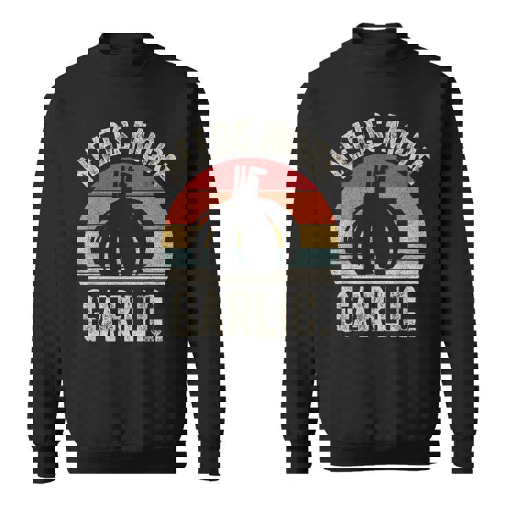 Vintage Retro Needs More ガーリック ガーリック ニンニク科医 クックシェフ スウェットシャツ