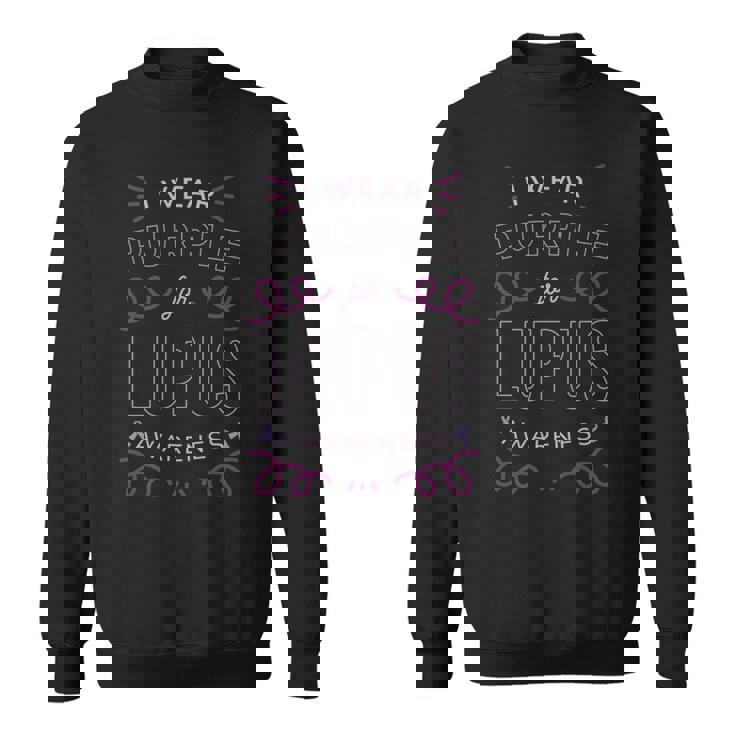 I Wear Purple For Lupus Awarenessleミーム 長袖tシャツ スウェットシャツ