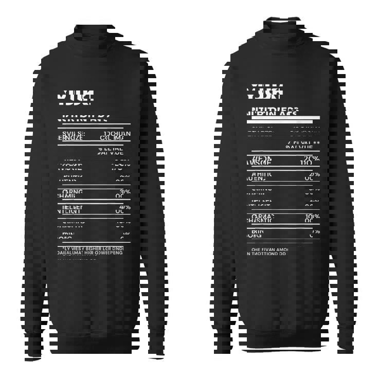 Yuuki 栄養成分表示 スウェットシャツ