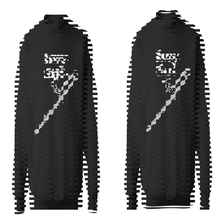 「ごめんなさい。できません。バスフルート」フルート奏者のための面白いバスフルート スウェットシャツ