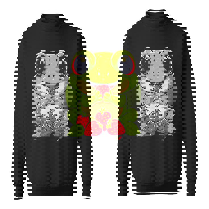 いちごカエル 図面 アートワーク いちご 動物 アート スウェットシャツ