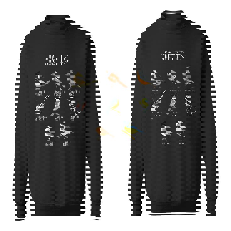 おもしろバードウォッチング ユーモア おっぱいコレクション ニースシジュウカラ 鳥 長袖tシャツ スウェットシャツ