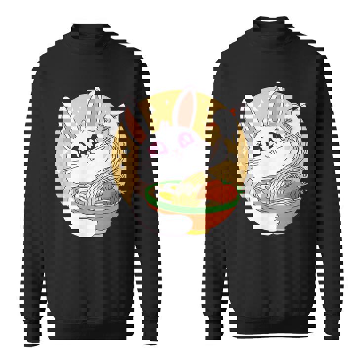 かわいい ウサギ 食べる ラーメン 漫画 カワイイ 食べ物 好き スウェットシャツ