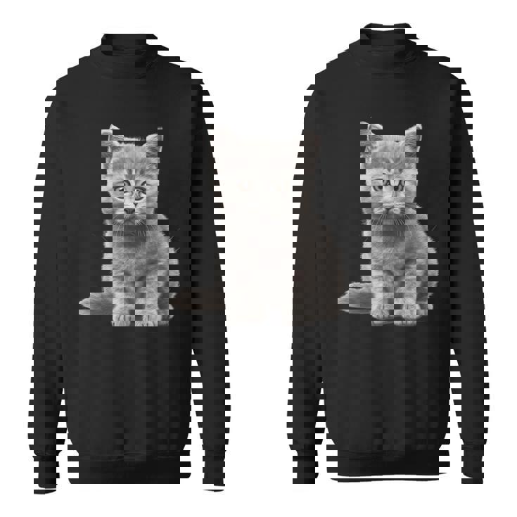 かわいいブリティッシュショートヘア 猫好きの子猫 スウェットシャツ