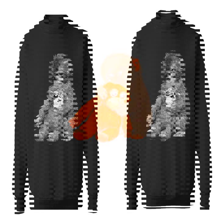 かわいいモンキーパンチ 日本の赤ちゃん猿 スウェットシャツ