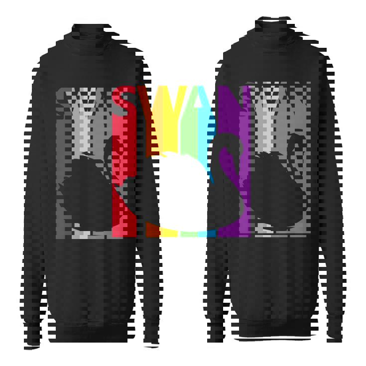 かわいいレインボースワンの鳥が好きな人 長袖tシャツ スウェットシャツ