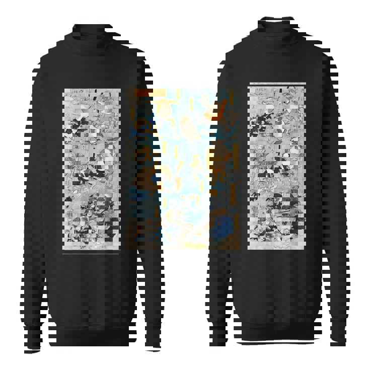 かゑるづくし 擬人化された蛙が 歌川国芳 日本の侍カエル 日本の伝統芸術 浮世絵 ヴィンテージの美学 スウェットシャツ