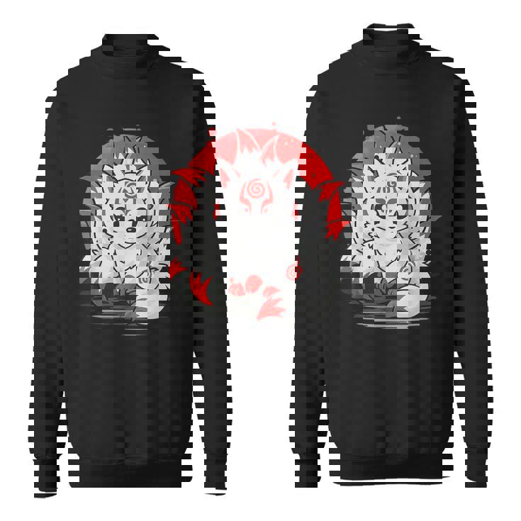 きつね 笑う キツネ 九尾 神話 動物 スウェットシャツ