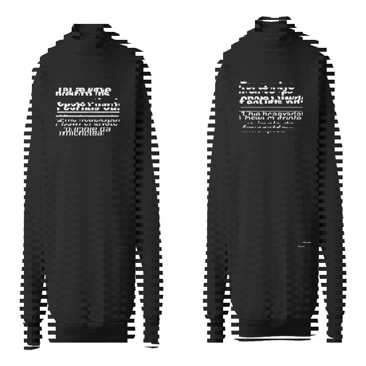 このワールドインテリジェントシャツには2種類の人々がいます スウェットシャツ