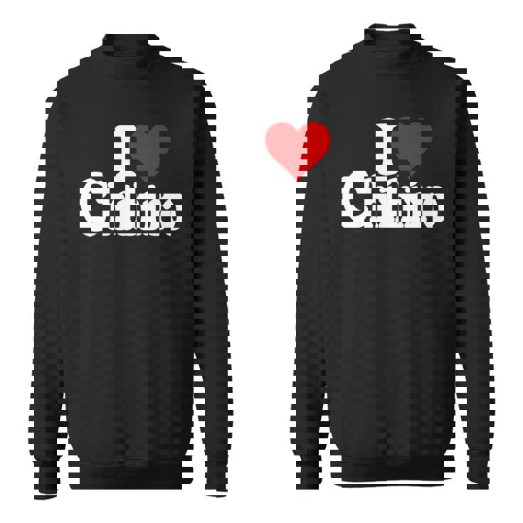 にハートのちひろの名前が大好き 長袖tシャツ スウェットシャツ