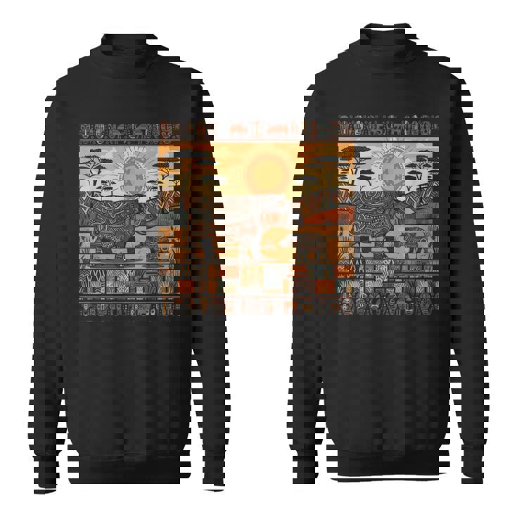 アフリカカバファミリー 部族 ケンテ柄 サファリ ガーナ スウェットシャツ