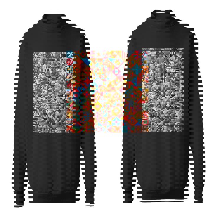 アメリカンキルト カラフル パッチワーク キルティング キルター ソーイング スウェットシャツ