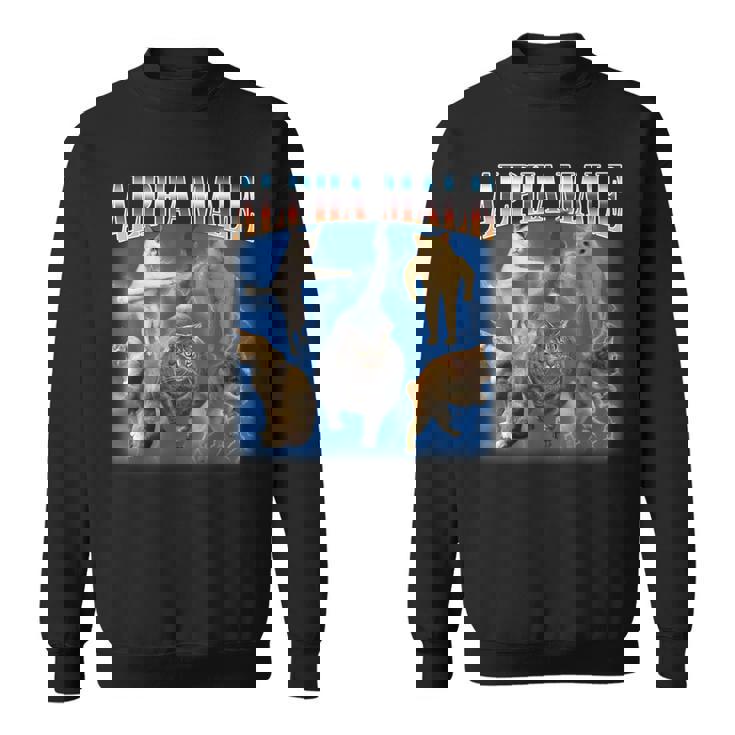 アルファ 男性 面白い ジョーク ミーム 大人 ユーモア 猫 ミーム スウェットシャツ