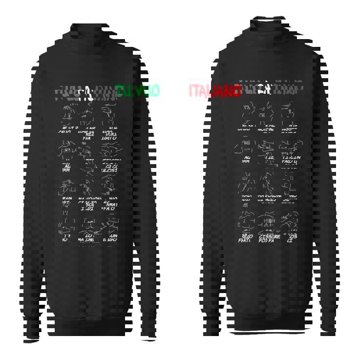 イタリアのジェスチャー、翻訳者、面白いハンドジェスチャー。 スウェットシャツ