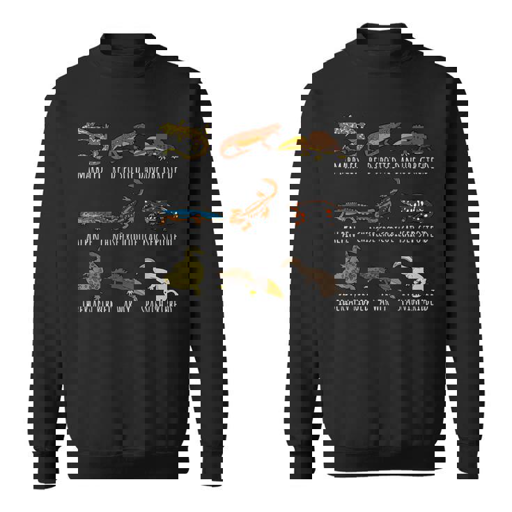 イモリ愛好家のためのかわいい種類のイモリサンショウウオ種チャート スウェットシャツ