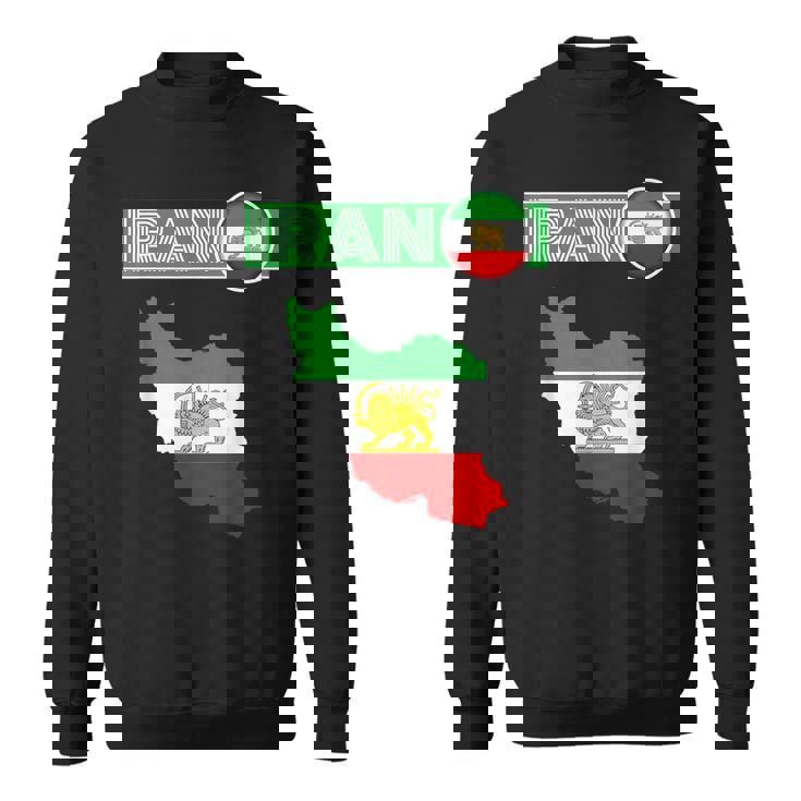 イランライオン太陽旗、イラン地図、イラン、イランの旗、イランの旗。 スウェットシャツ