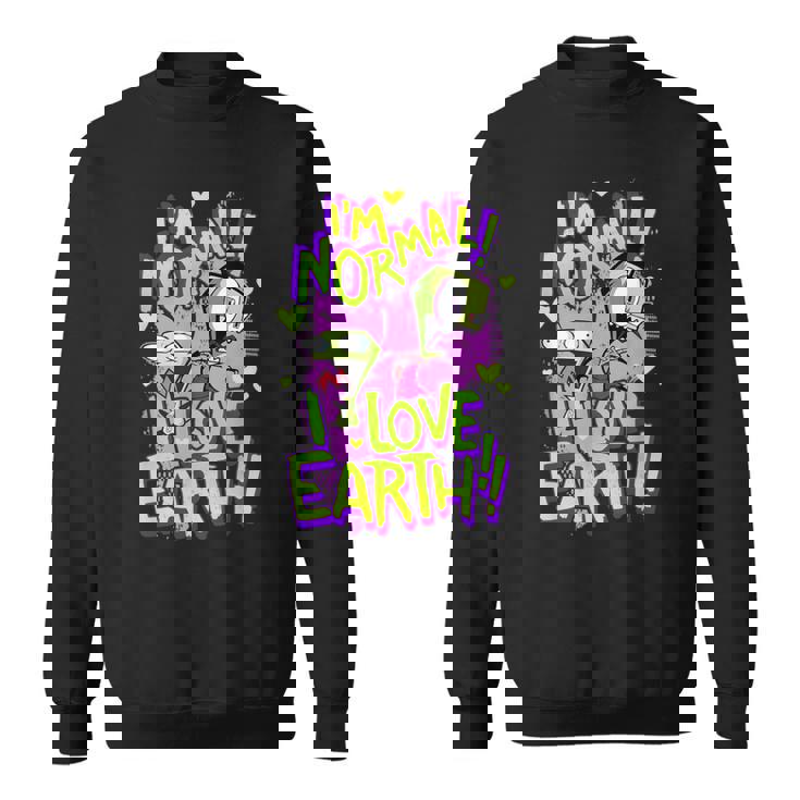 インベーダージムアイムノーマルアイラブアースデイ スウェットシャツ